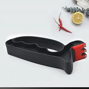 Точилка для ножів професійна двозонна з нержавіючої сталі портативна ручна synthetic.ua - Фото 1