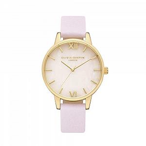Жіночий годинник Кварцовий Аналоговий Olivia Burton Classic OB16SP20 Сріблястий та рожевий, з червоним шкіряним ремінцем - Фото 1