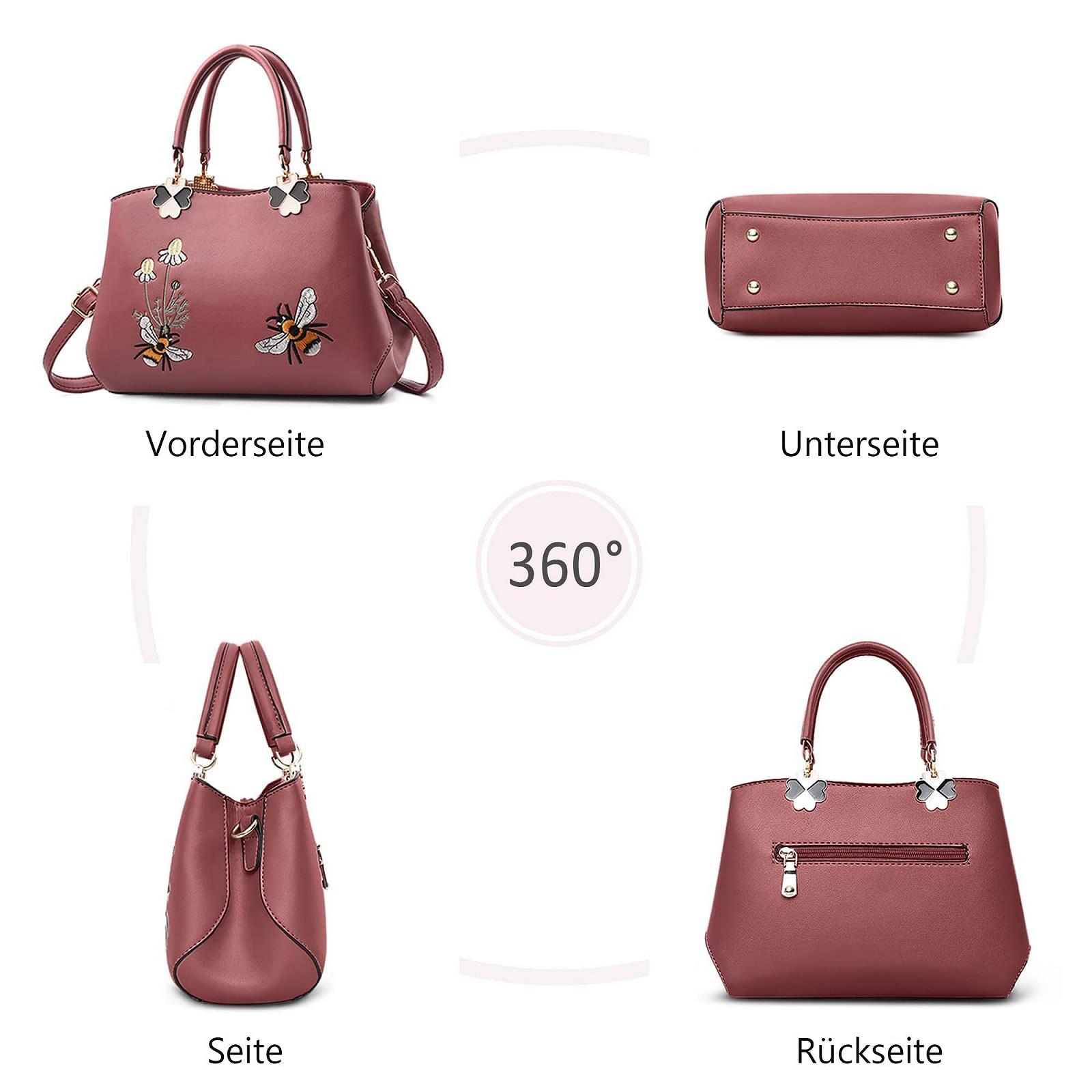 Сумка FOLOVEYA женская элегантная с цветочной вышивкой, ПУ кожа, тоут, кроссбоди для шоппинга, работы и путешествий, фото №4