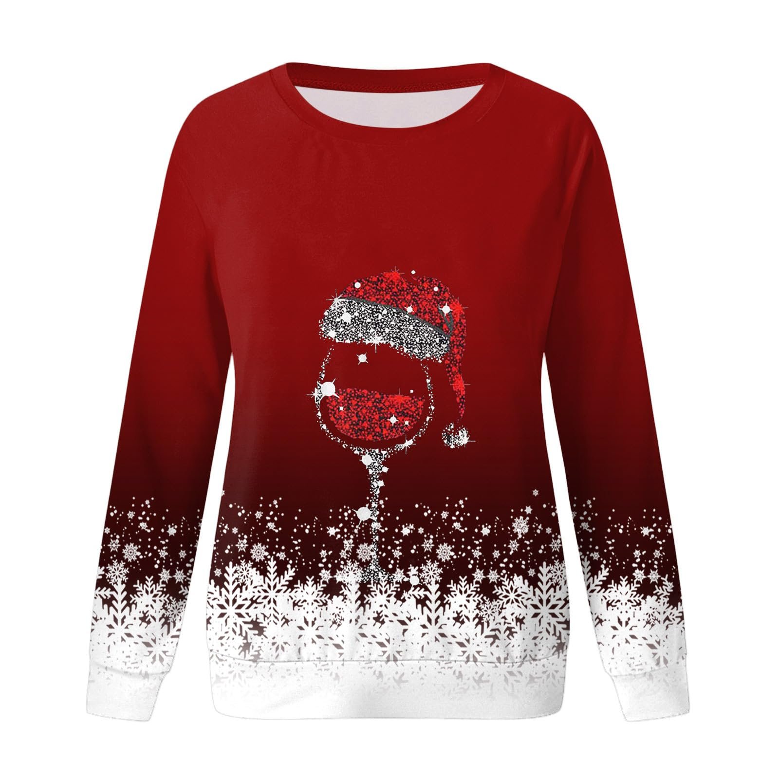 Женский свитшот Generisch с принтом ",Frohe Weihnachten\" Круглый вырез Длинные рукава, фото №2