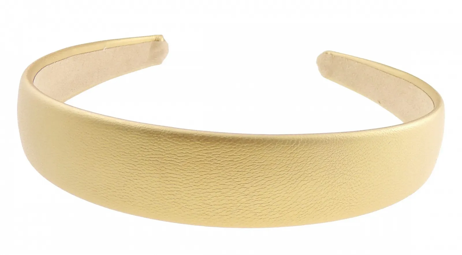 Обруч Alice Band Шкіряний вигляд 2.5 см Світле Золото, фото №1