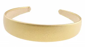 Обруч Alice Band Кожаный вид 2.5 см. Светлое Золото. - Фото 1