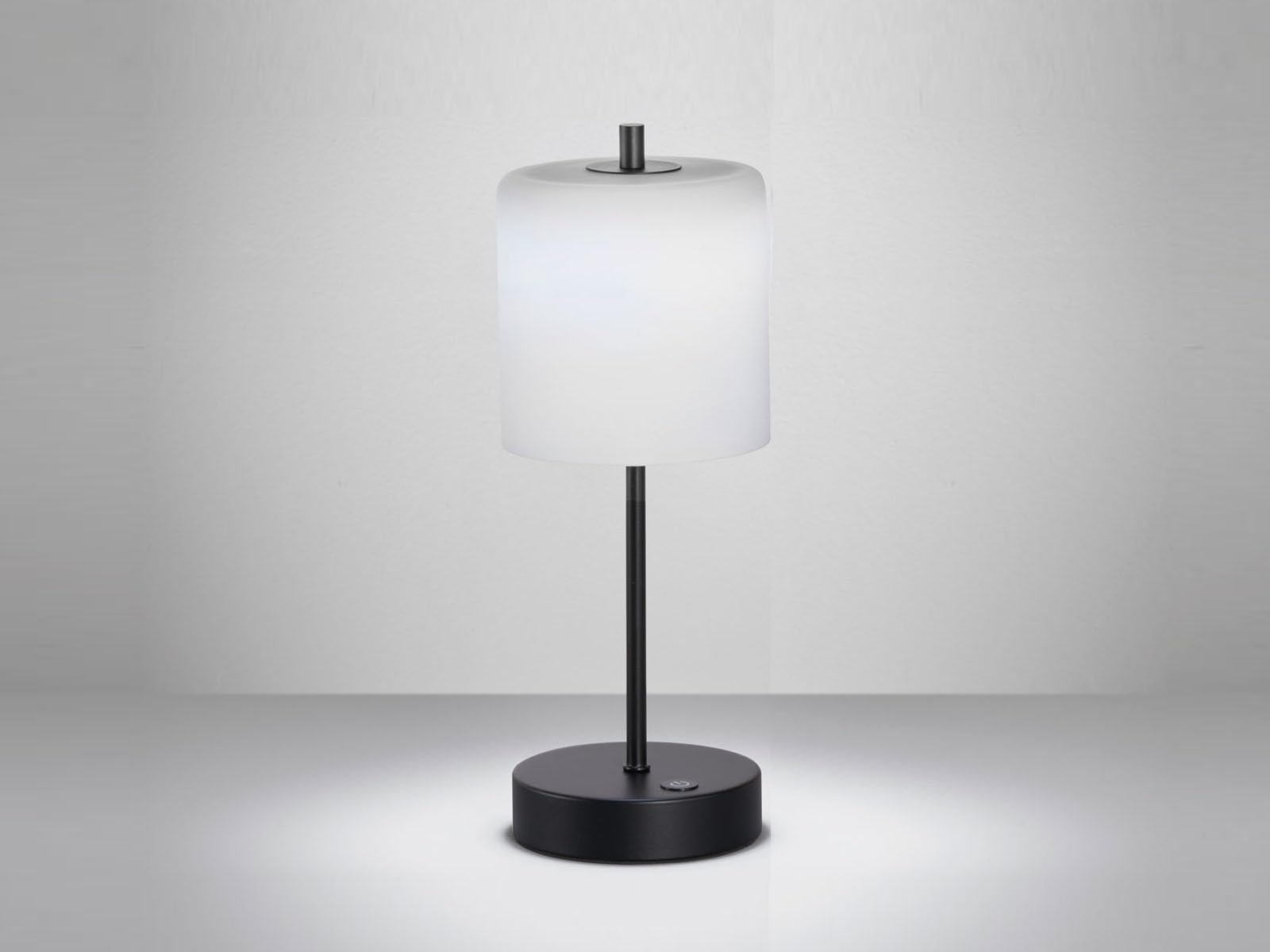 Настільна лампа RIVA Бездротова з сенсорним диммером Висота 34,5 см Чорна / Опалове скло, фото №3