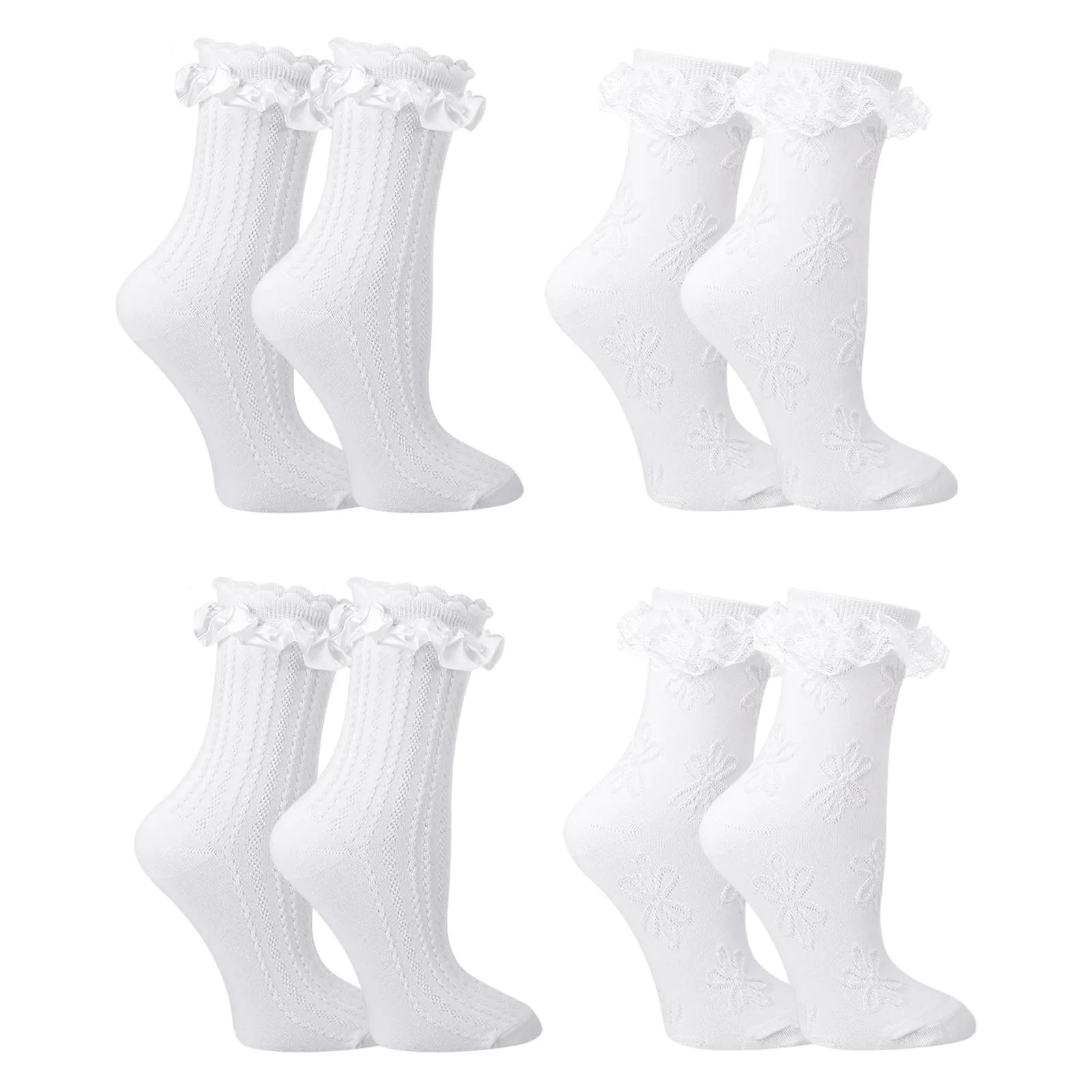 Шкарпетки з рюшами Білий, фото №1