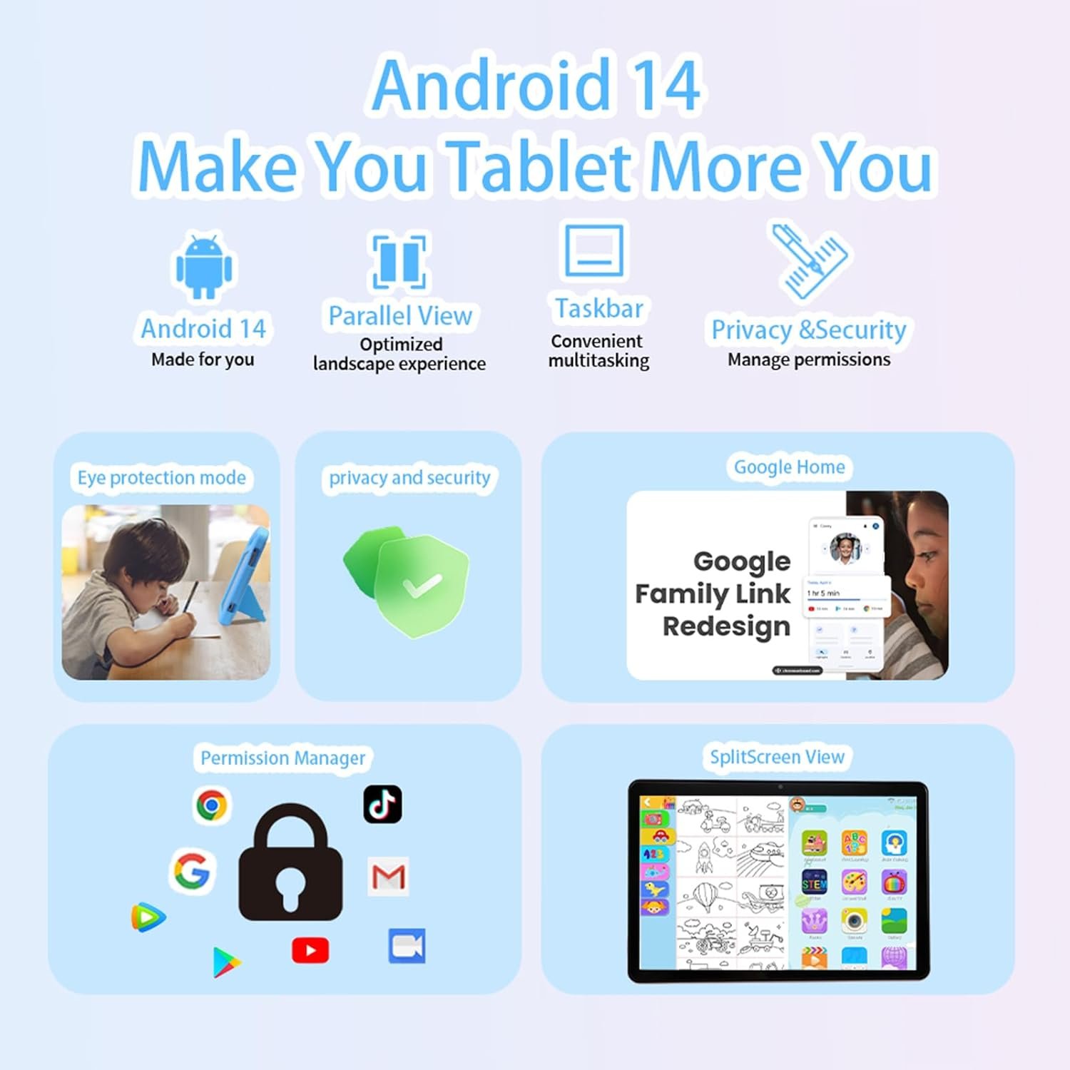 Планшет 10.1" CWOWDEFU C18W 10.1" (4+4)/128ГБ Android 14 Блакитний, фото №3