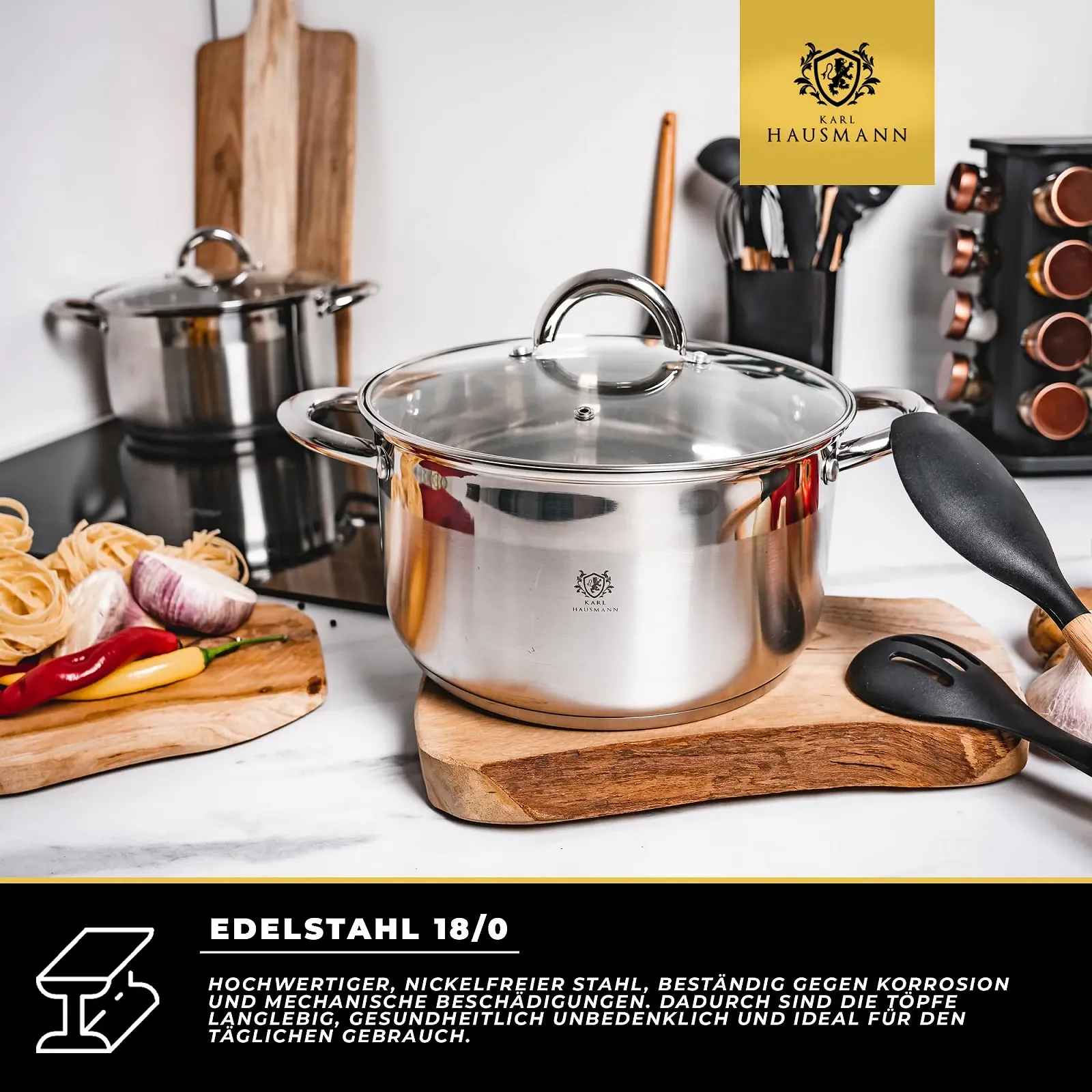 Каструля KARL HAUSMANN Нержавіюча сталь 1,6 л, Діаметр 16 см, Сріблястий, фото №4 Каструля KARL HAUSMANN Нержавіюча сталь 1,6 л, Діаметр 16 см, Сріблястий, фото №4