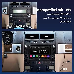 Штатна автомагнітола CAWELL KD-7077 для VW T5 Multivan & VW Touareg / 7" / Сенсорна / 4/64Гб / Android 12 / Apple CarPlay / Android Auto / Bluetooth / WI-FI / GPS / USB / CD / FM / RCA / DAB+ / 2DIN synthetic.ua - Фото 1