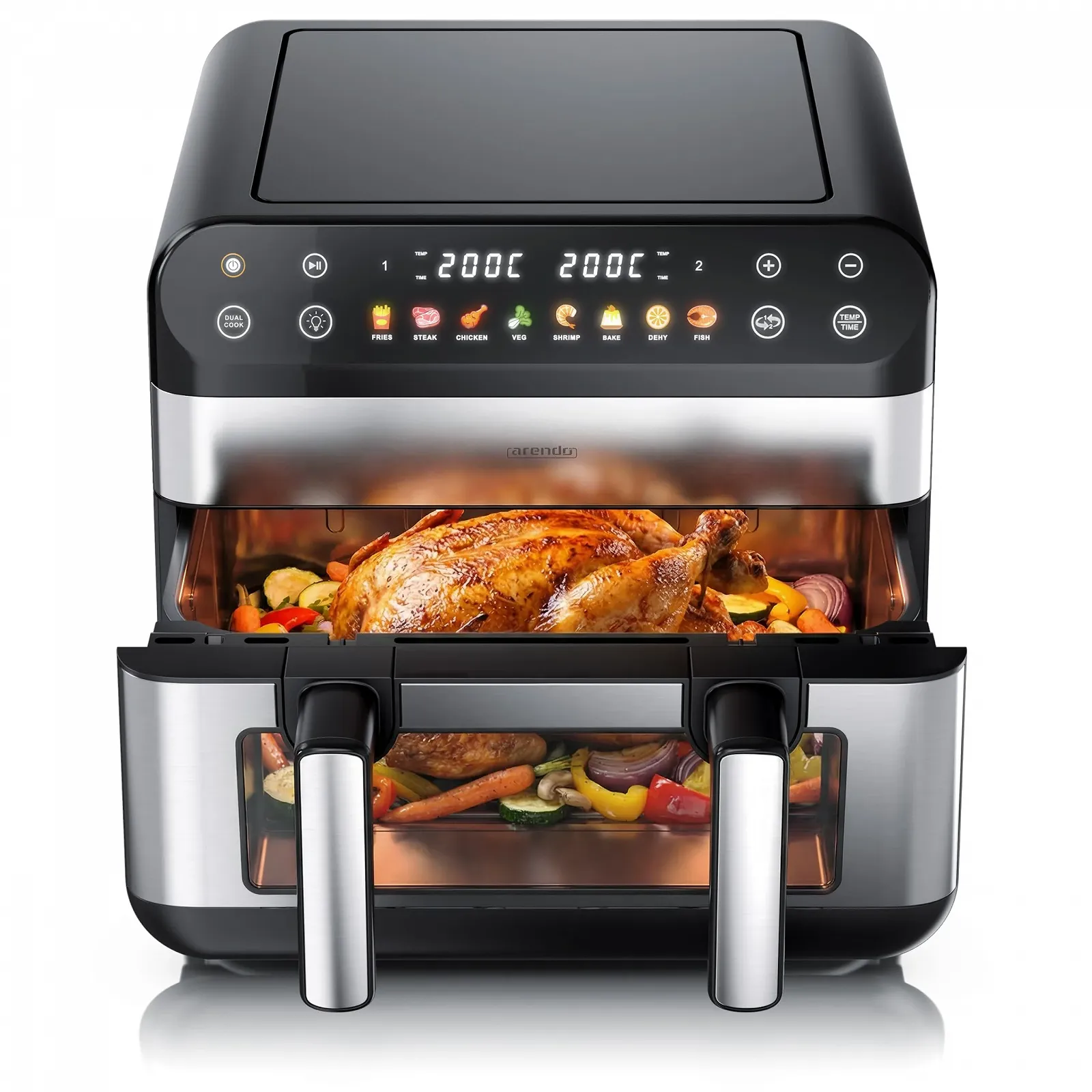 Мультипіч Arendo XXL 10 Л 2 камери 2400 Вт Black/Silver, фото №1 Мультипіч Arendo XXL 10 Л 2 камери 2400 Вт Black/Silver, фото №1