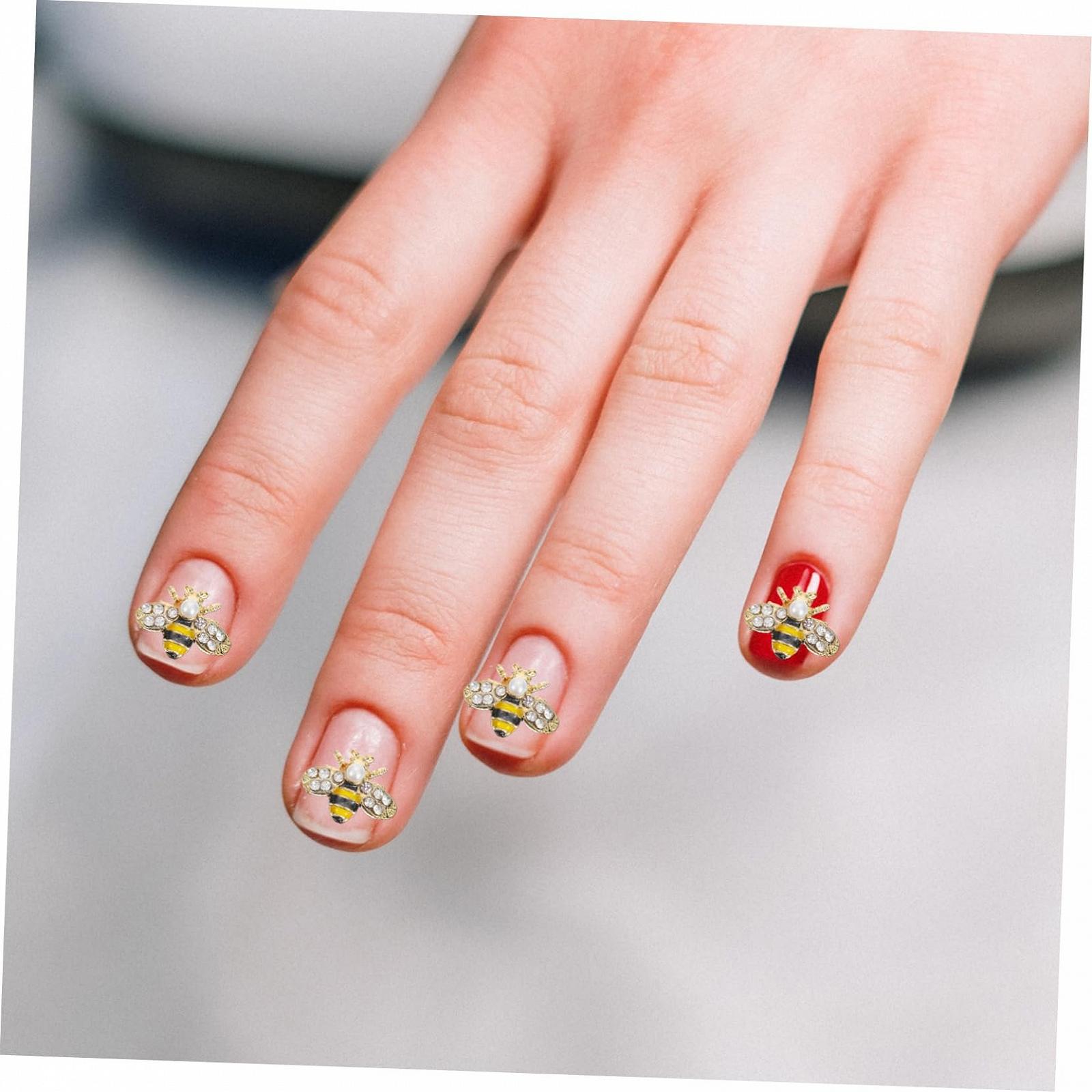 Подвеска для ногтей FRCOLOR Металл Пчелка Украшение для ногтей Свадебное украшение Стразы Украшения для ногтей Alloy 3D ABS, 40 шт, фото №6