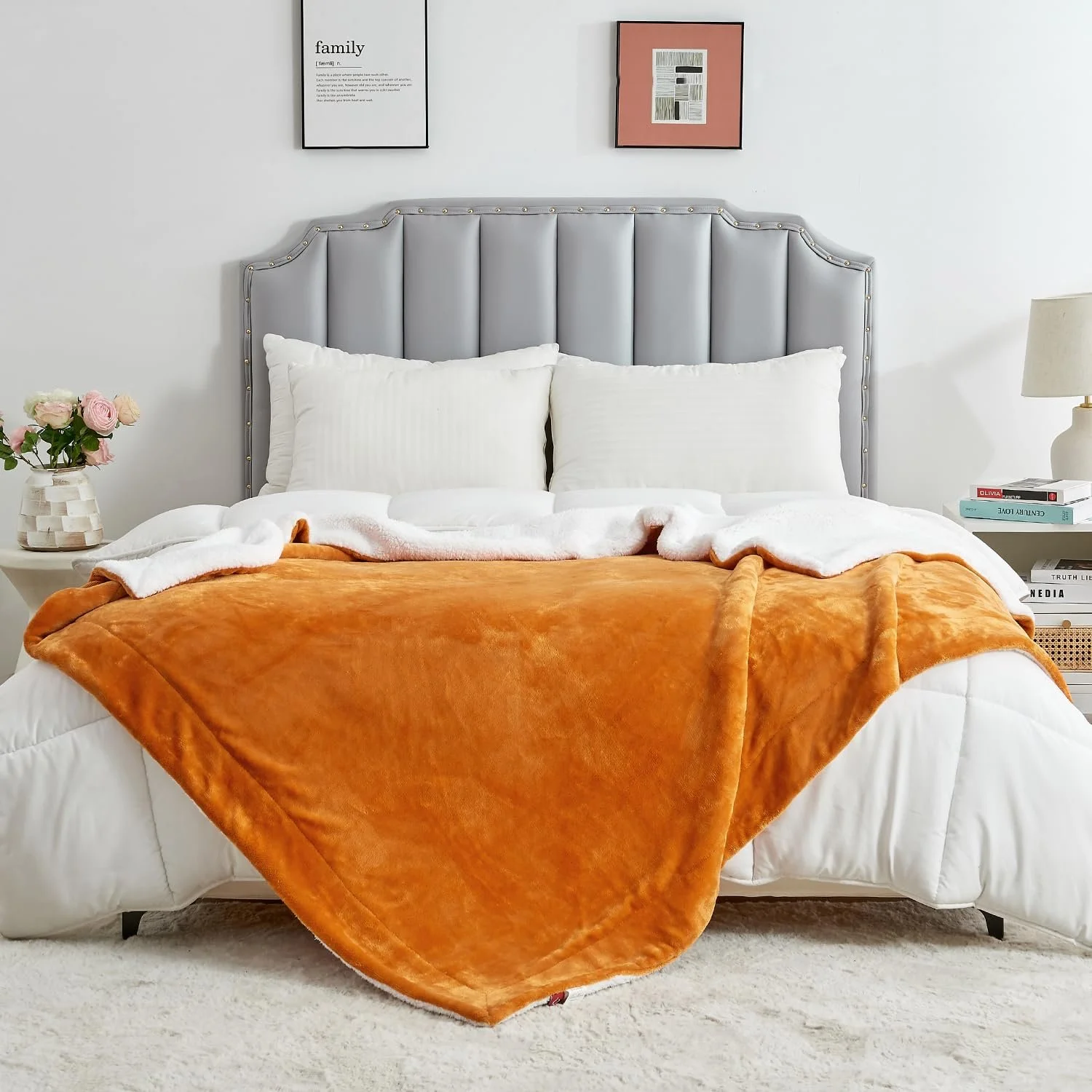 Покривало Sherpa SOCHOW Двостороння Помаранчевий 220 x 240 см, фото №7