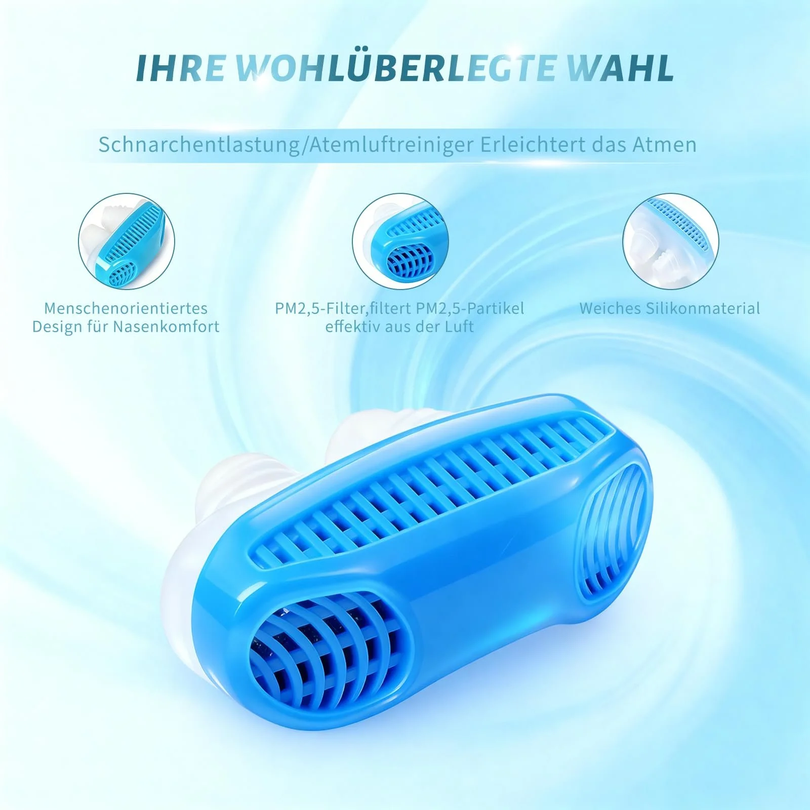 Пристрій проти хропіння Покращення дихання Покращує сон, багаторазовий пристрій, фото №2