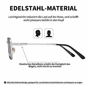 Сонцезахисні окуляри Чоловічі H HELMUT JUST Ультралегкі UV400 CAT 3 Ретро Металева оправа Поляризовані Унісекс synthetic.ua - Фото 1