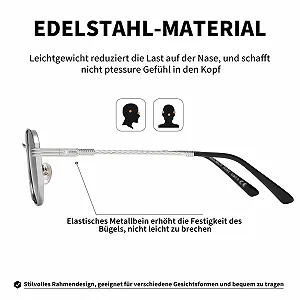 Солнцезащитные очки Мужские H HELMUT JUST Ультралегкие UV400 CAT 3 Ретро Металлическая оправа Поляризованные Унисекс synthetic.ua - Фото 1