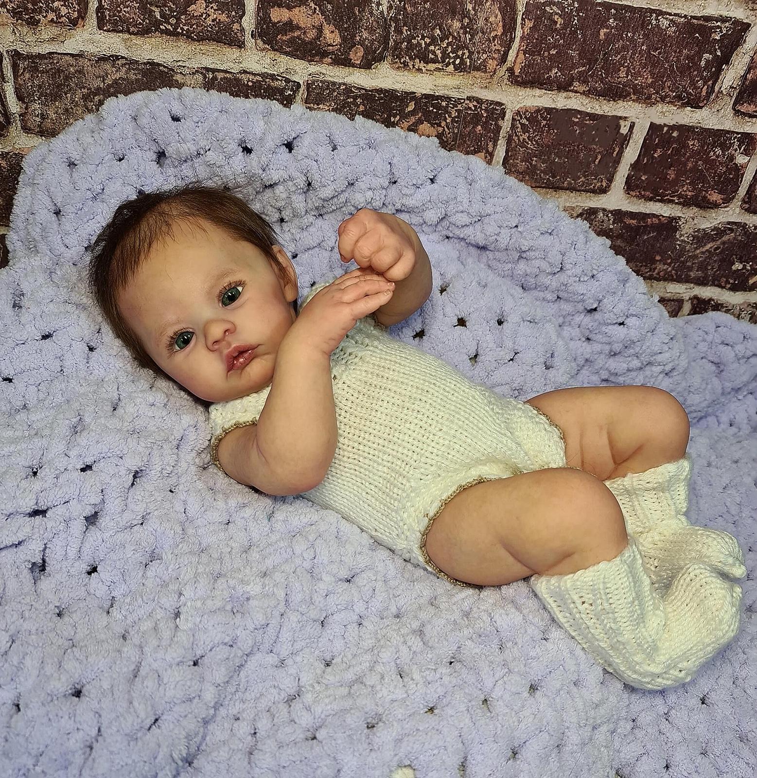 Кукла Zero pam Reborn Baby Girl 48 см Силиконовая Кукла Младенец с волосами, фото №3