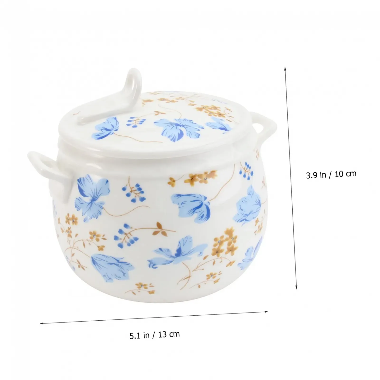 Кастрюля керамическая Mobestech с крышкой термостойкая с узором орхидеи, фото №6