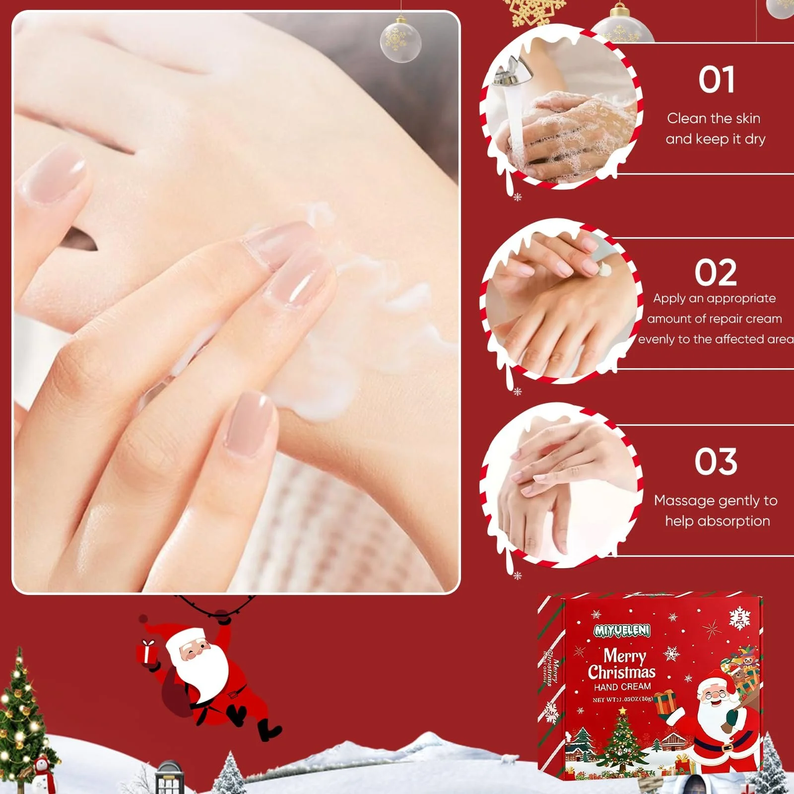 Набор кремов для рук Мини-набор кремов для рук 5 шт. Рождественские подарки. Рождественский крем для рук для очень сухой кожи рук для женщин, мужчин, семьи и друзей, фото №7 Набор кремов для рук Мини-набор кремов для рук 5 шт. Рождественские подарки. Рождественский крем для рук для очень сухой кожи рук для женщин, мужчин, семьи и друзей, фото №7