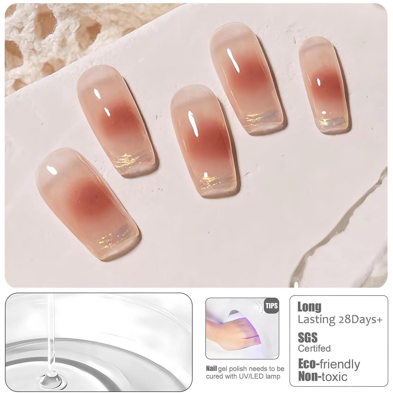 Гель-лак Vishine Clear Blooming, 16 мл, 2 шт., фото №4