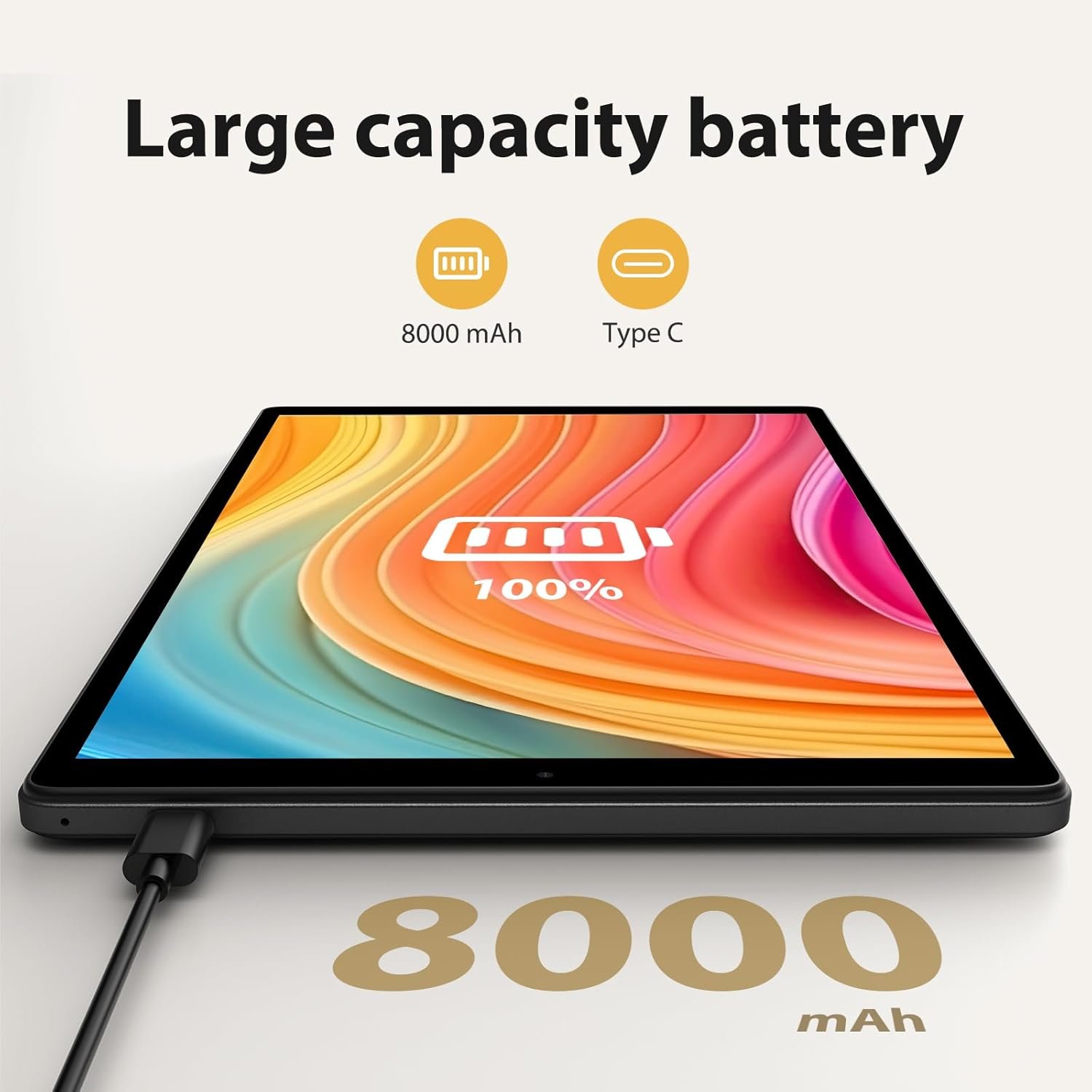 Планшет 10.1" Full HD MIXLURE M820 12+24/128Gb 4G 2-SIM 8 ядер Android 14 8000 mAh Чорний, фото №6