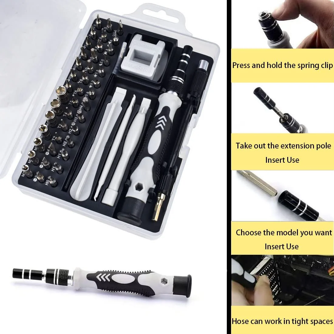 Набір викруток Precision 52-в-1 Магнітний Міні Комп'ютерний, фото №2