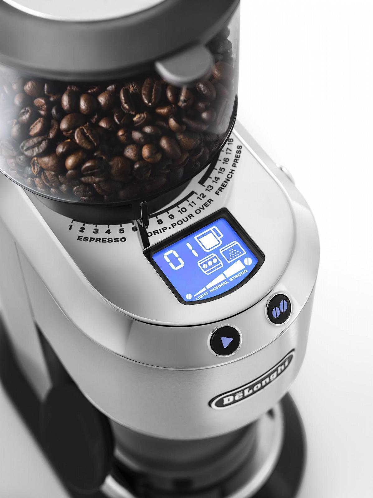 Электрическая кофемолка De'Longhi KG 521.M Серебристый, фото №4 Электрическая кофемолка De'Longhi KG 521.M Серебристый, фото №4