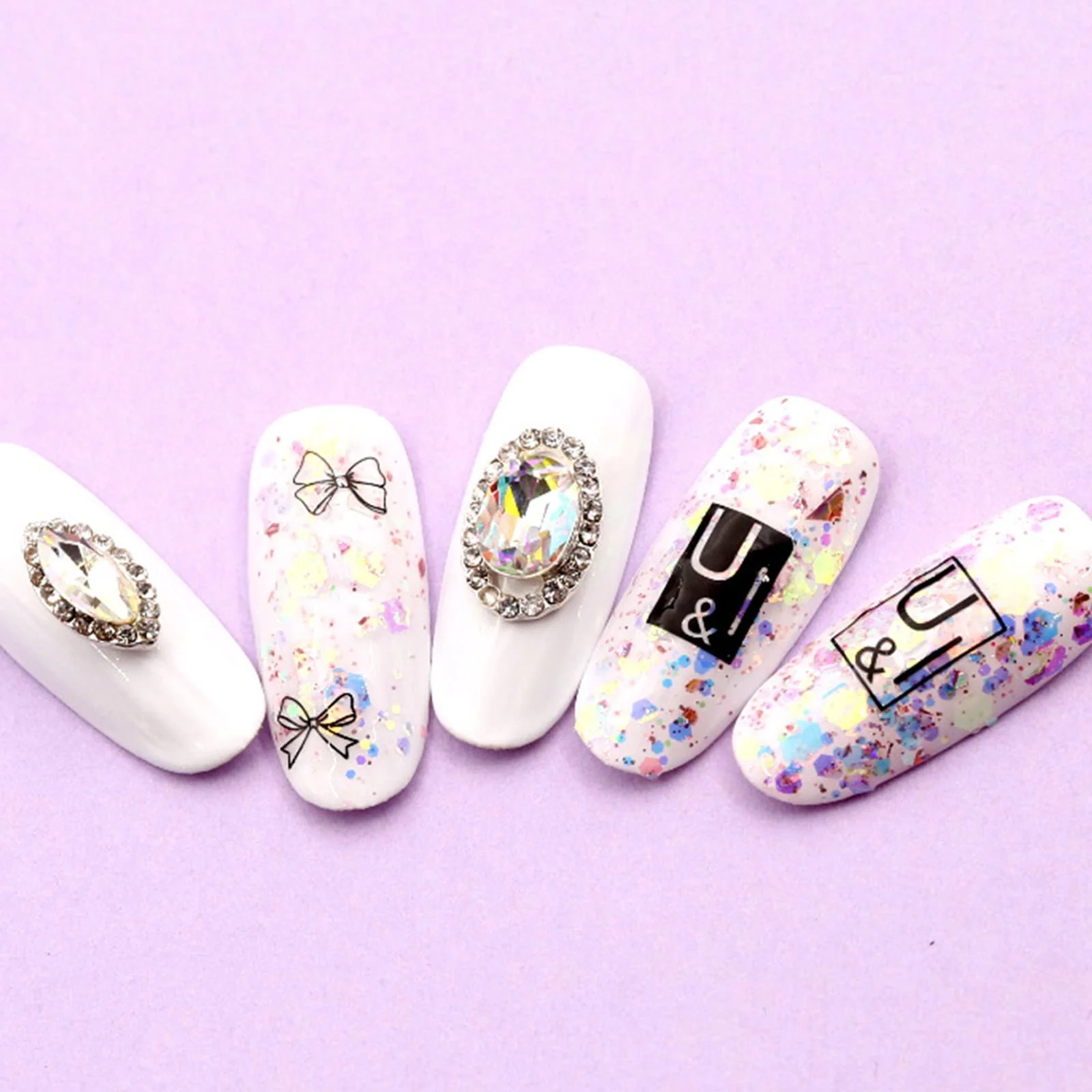 Стрази для нігтів 3D Форма з Коробкою 12 комірок Магічний Колір Сплав Діамант 1, фото №7