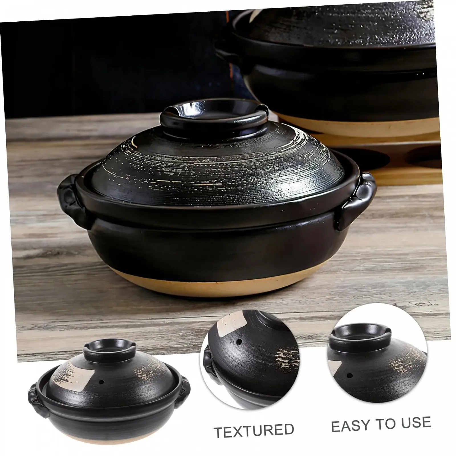 Кастрюля керамическая 900 мл глазурованная поверхность, фото №4