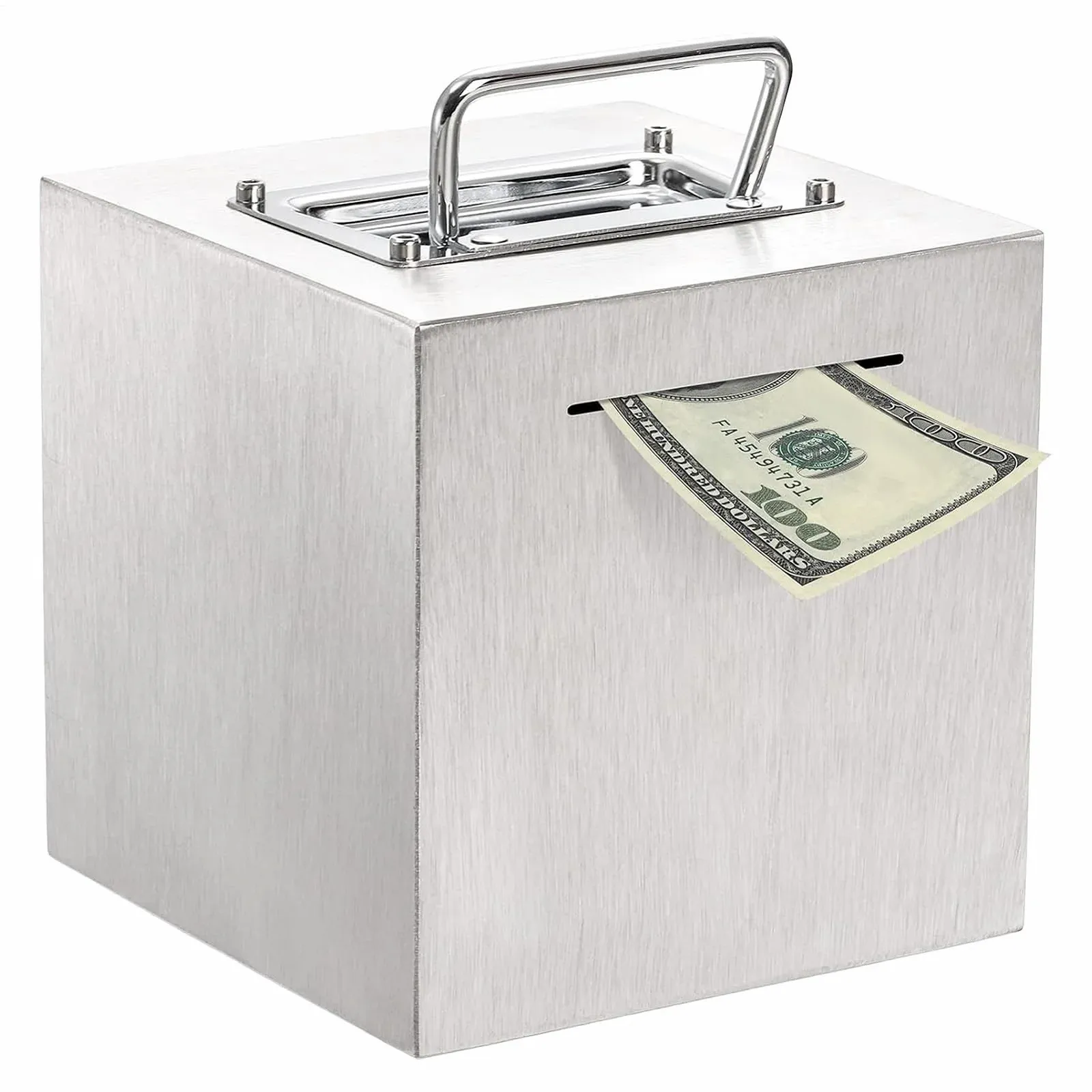 Скарбничка 15,2 см з нержавіючої сталі багаторазова металева з ручкою, фото №1