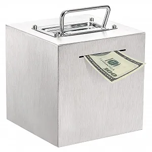 Скарбничка 15,2 см з нержавіючої сталі багаторазова металева з ручкою - Фото 1