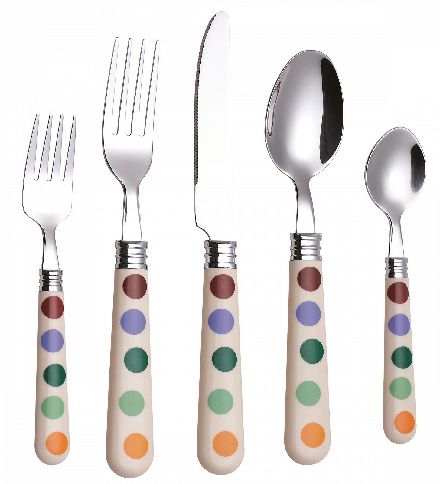 Набір столових приборів EXZACT 20 предметів Polka Dot з дзеркальною поліровкою з нержавіючої сталі, фото №1