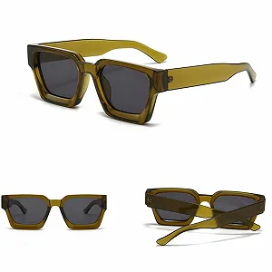 Солнцезащитные очки Ретро Толстые Прямоугольные Массивные eiTurlutz для мужчин и женщин synthetic.ua - Фото 1