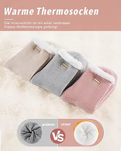Теплі шкарпетки для жінок Cuddly Socks, пухнасті вовняні шкарпетки, 2 пари, розмір 36-42 synthetic.ua - Фото 1