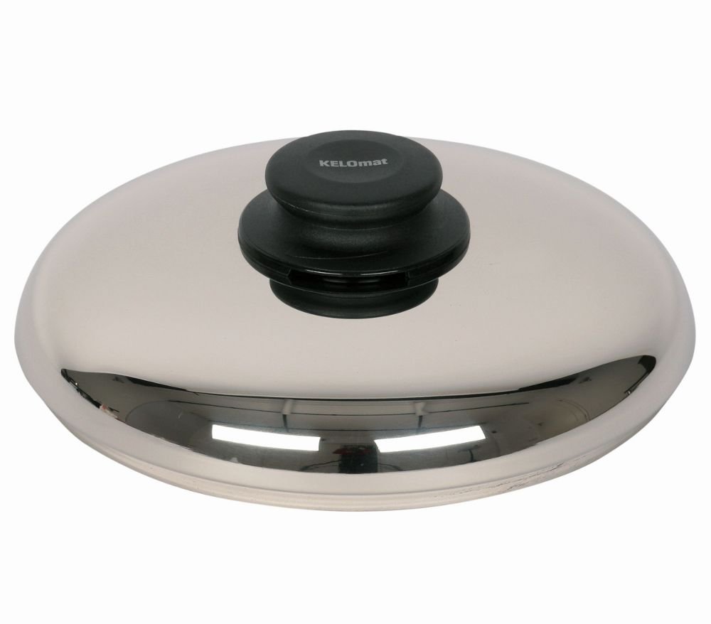 Сковорода Kelomat Grillmeister 1849-351 с крышкой из нержавеющей стали круглая диаметром 28 см нержавеющая сталь, фото №3