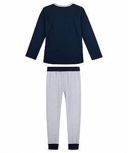 Піжама Sanetta Спортивна Shadow Blue Moto Cross з написом на грудях synthetic.ua - Фото 1