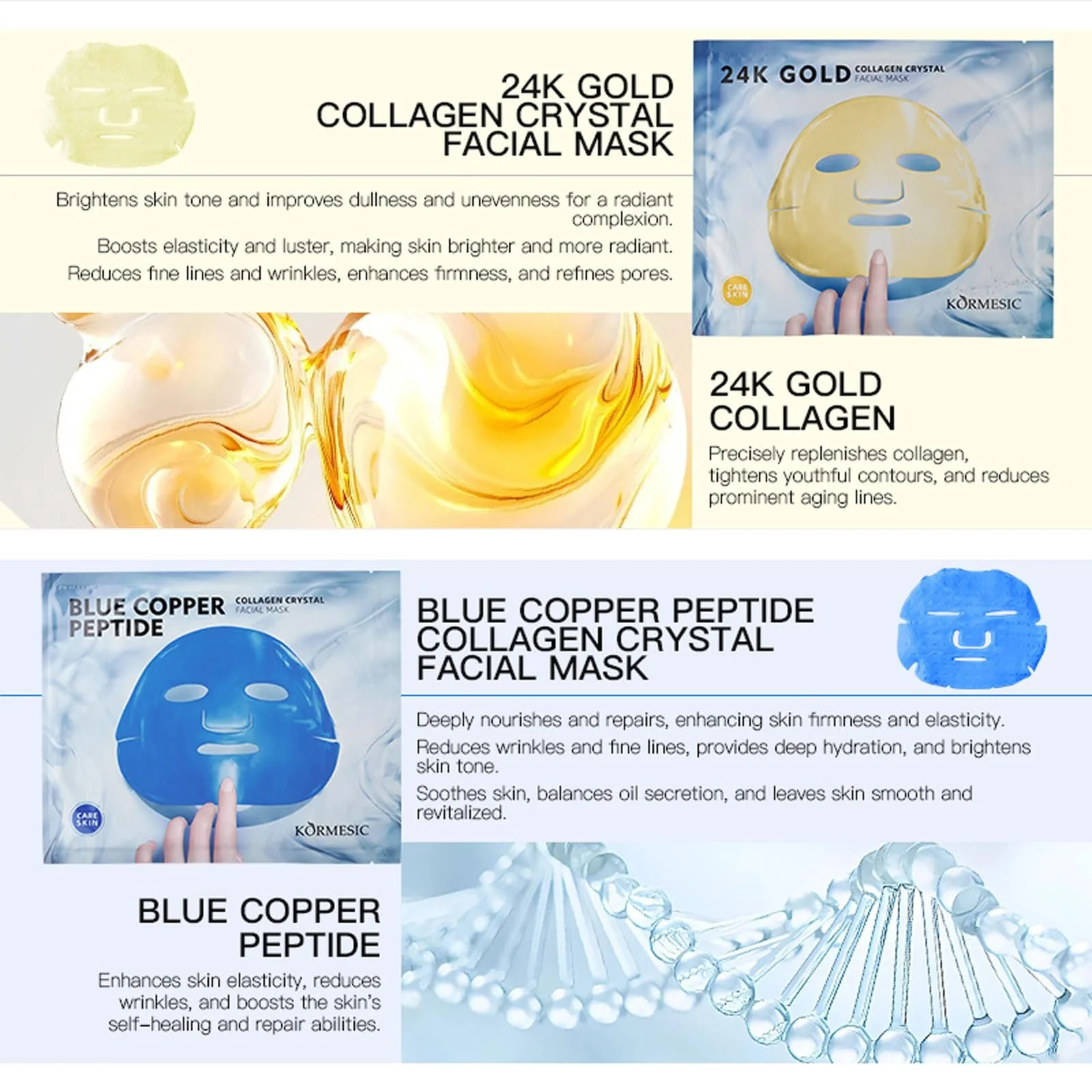 Тканинні маски для обличчя Daily Care для щоденного догляду, набір масок для обличчя, фото №6