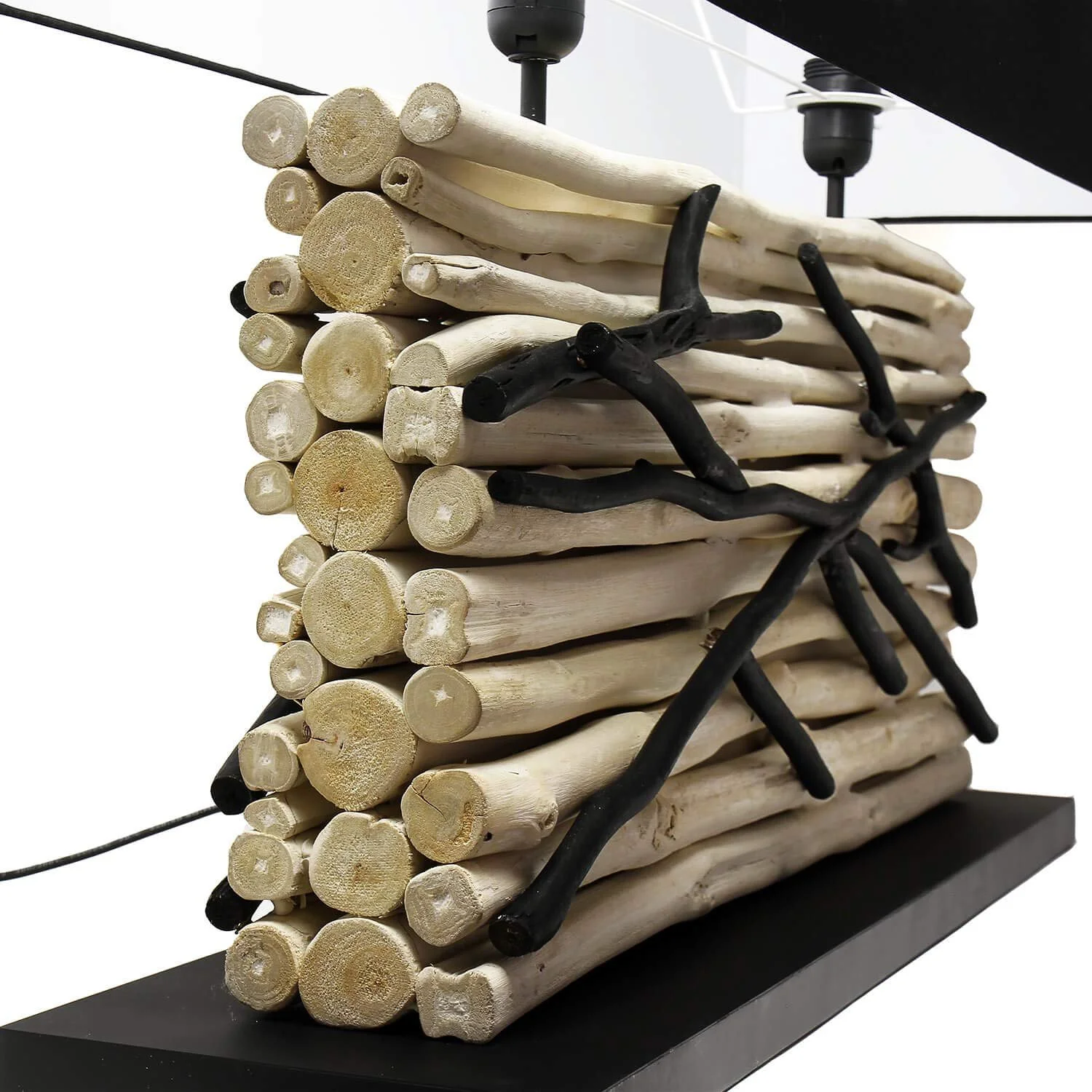 Настільна лампа Licht-Erlebnisse Driftwood Fabric 2x E27 80 см, фото №4