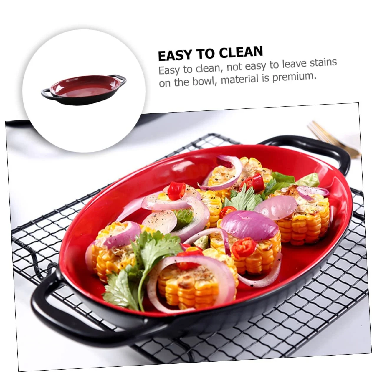 Форма для запекания SOIMISS керамическая с двумя ручками термостойкая, фото №9