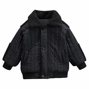 Пальто для хлопчиків Однотонне Пальто з овчини (до 14 років) - Фото 1