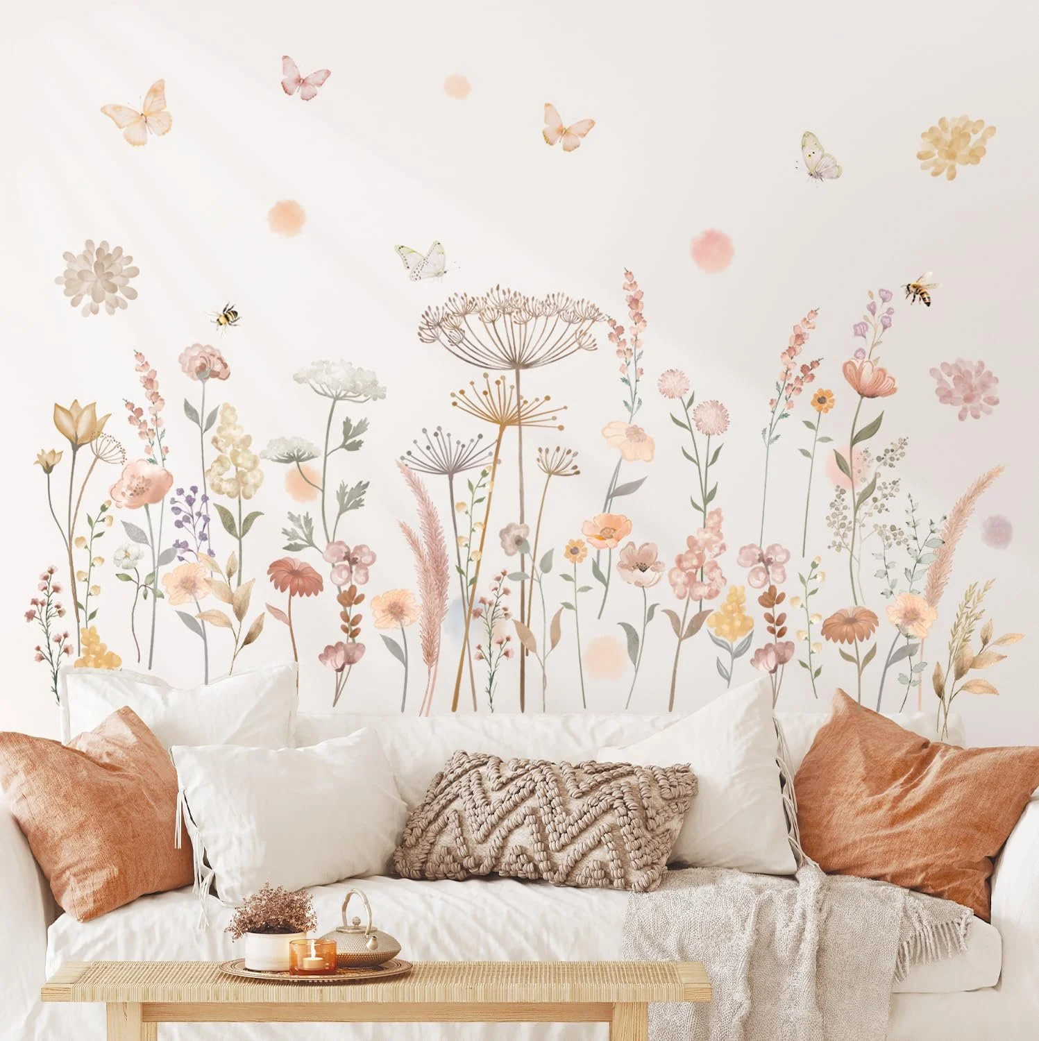 Настінні наклейки DECOWALL SG2-2421 Бохо квіти акварельні знімні декор для дитячої, фото №1 Настінні наклейки DECOWALL SG2-2421 Бохо квіти акварельні знімні декор для дитячої, фото №1