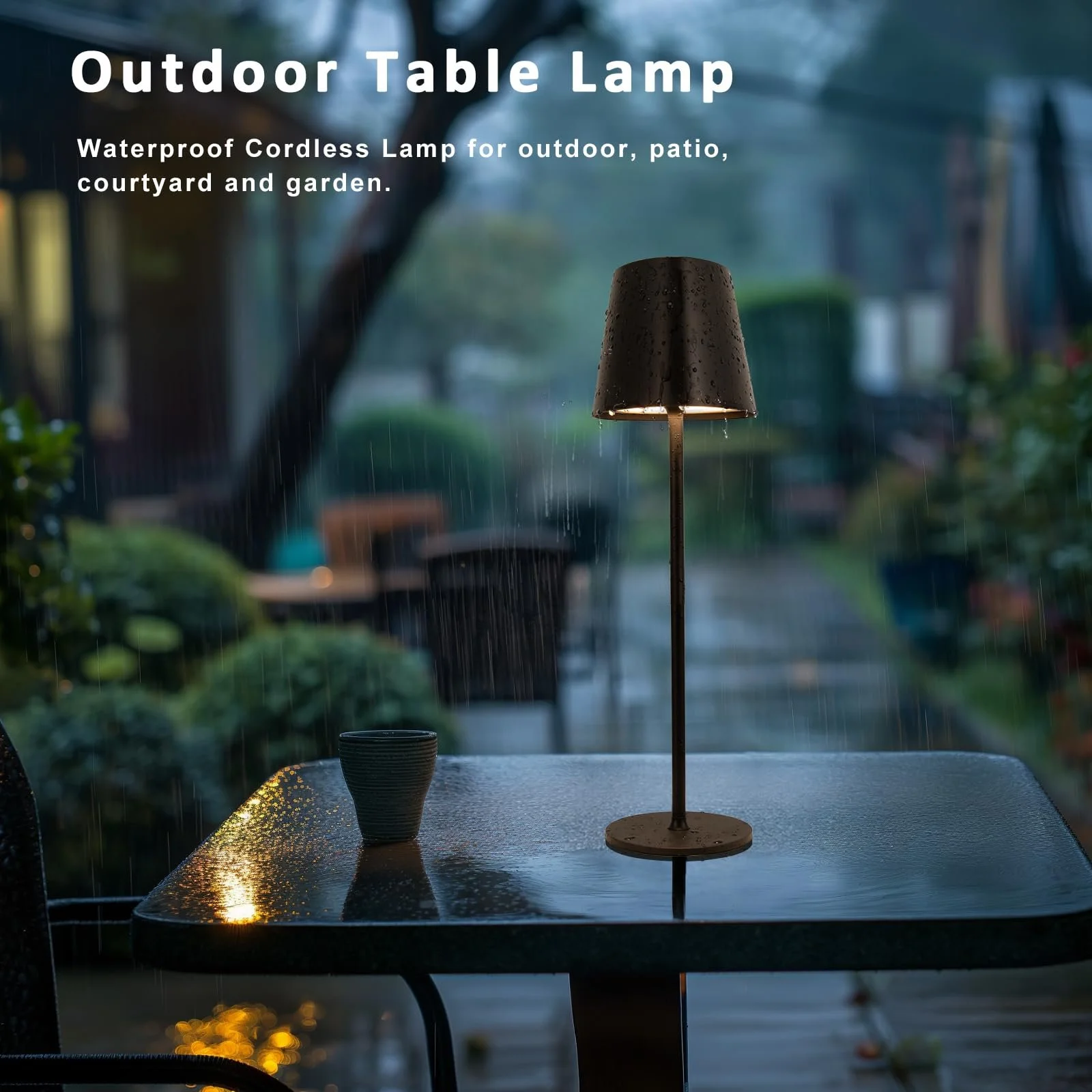 Настільна лампа PreeOtti бездротова акумуляторна сенсорна 3 режими яскравості 5000 мАг USB-C трикутний плафон Рело, фото №6