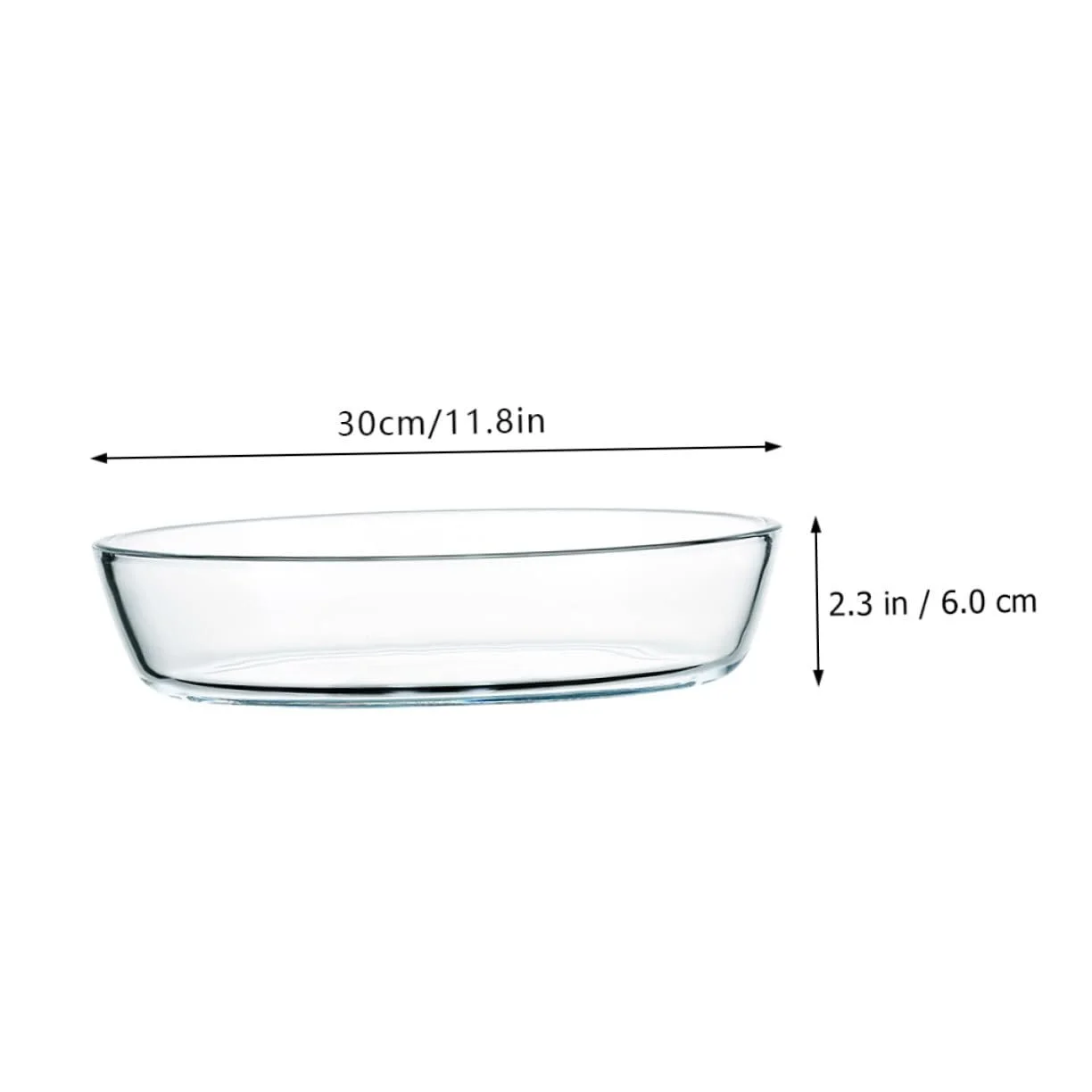 Форма для запікання овальна скляна 2400 мл прозора для мікрохвильової печі та духовки, фото №2