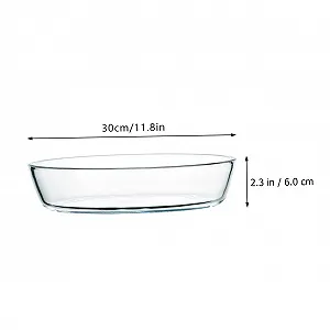 Форма для запікання овальна скляна 2400 мл прозора для мікрохвильової печі та духовки synthetic.ua - Фото 1