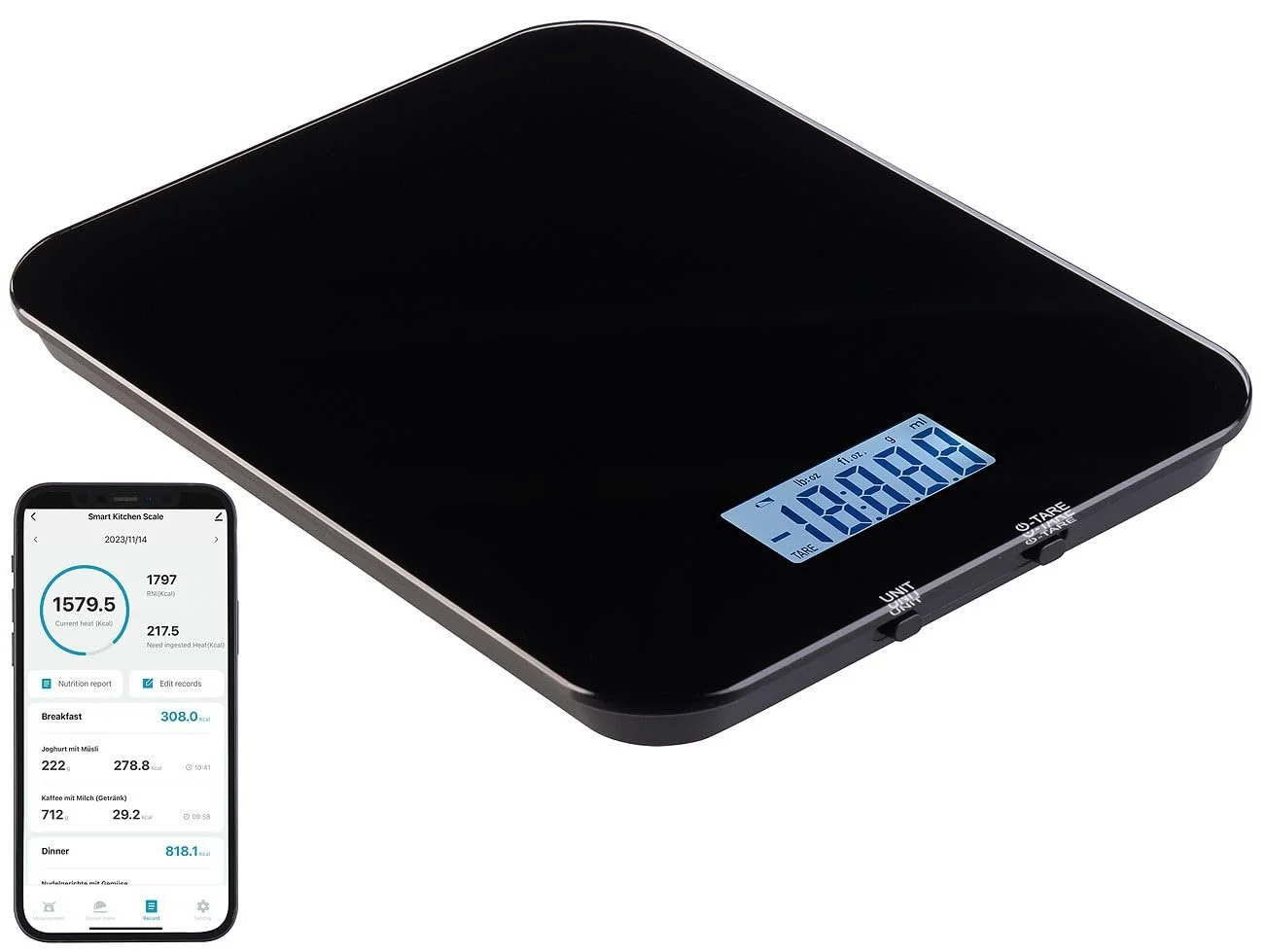 Кухонні ваги Rosenstein & Söhne Smart 5 кг 1 г Black, фото №1