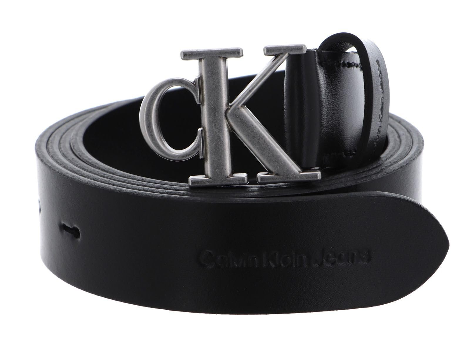 Ремень Calvin Klein Кожаный Круглый Mono W70 Черный, черный, фото №1