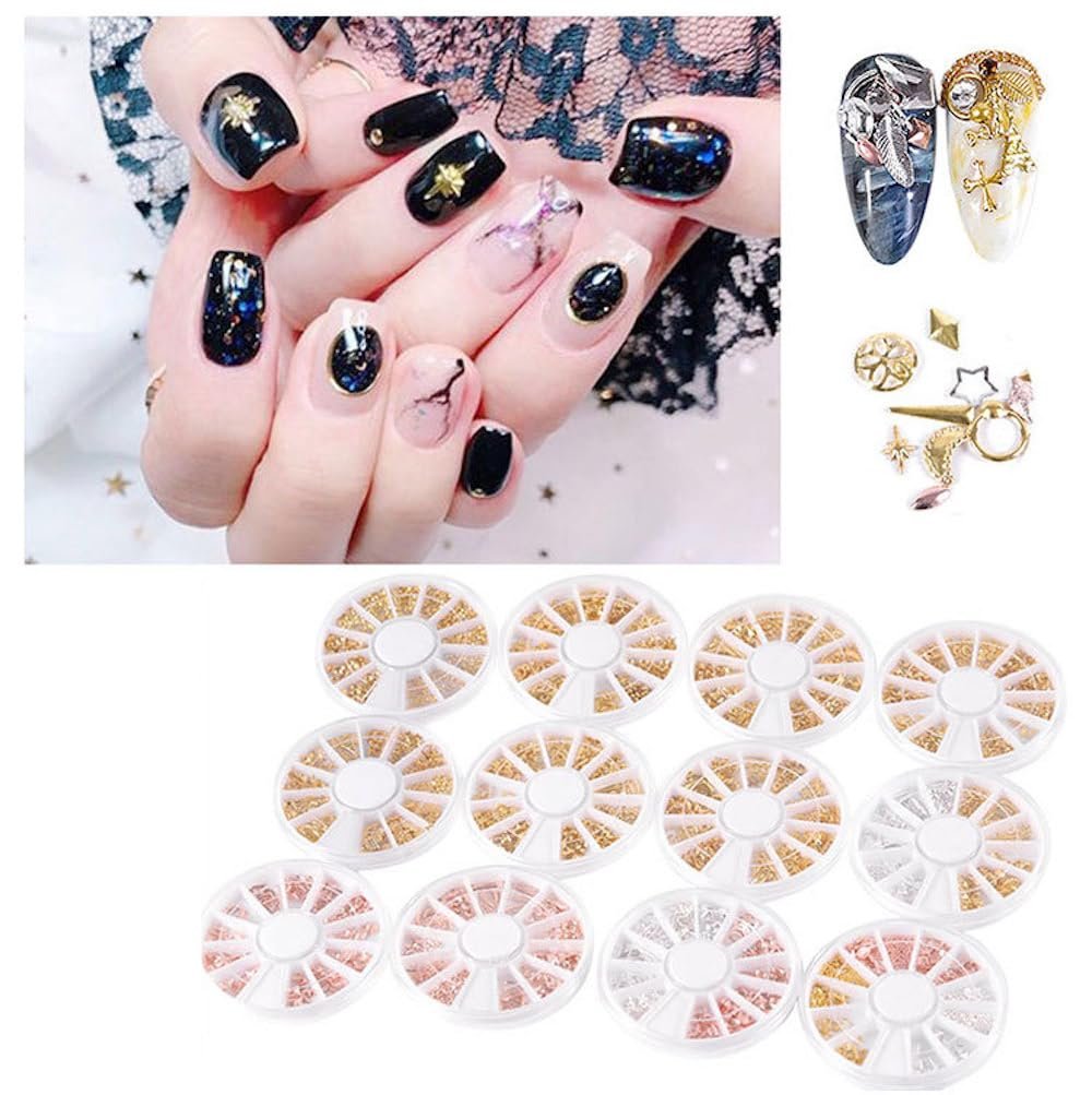 3D Блестки для ногтей, Неправильные бусины для ногтей, Металлические блестки в форме звезды и луны, Разнообразные украшения для ногтей, Подвески для маникюра, DIY изделий, Ювелирных аксессуаров, Золото 5, фото №2