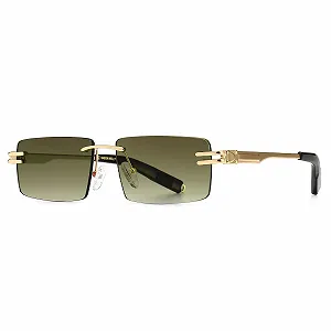 Солнцезащитные очки SHEEN KELLY Ретро Без оправы для мужчин женщин Прямоугольные Ультра маленькая оправа - Фото 1