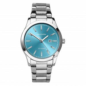 Жіночий годинник Quartz Sekonda Taylor 34 мм зі сріблястим ремінцем з нержавіючої сталі та аналоговим відображенням дати - Фото 1