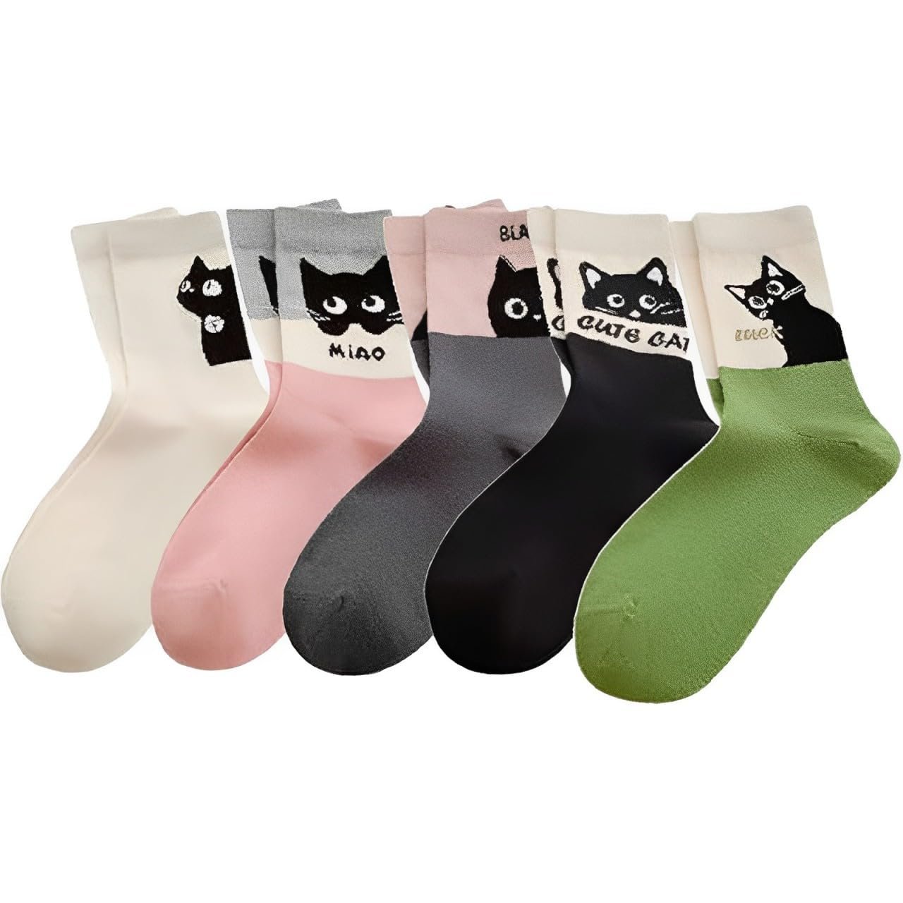 Носки с котами (5 пар) Разноцветные, фото №1