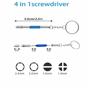 Набір 4 Mini Glasses Screwdriver 3 в 1 Glasses Repair Kit Stainless Steel Small Screwdriver synthetic.ua - Фото 1