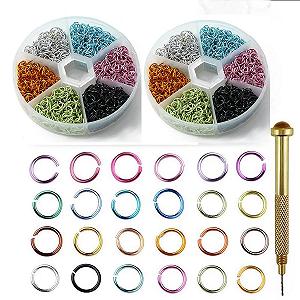 Кольца соединительные Алюминий 6 мм Микс Цветов для ювелирных изделий DIY, декора для ногтей, подвесок, украшений для ногтей, блесток, 3D страз для ногтей, акриловых украшений, металлических сплавов (D) - Фото 1