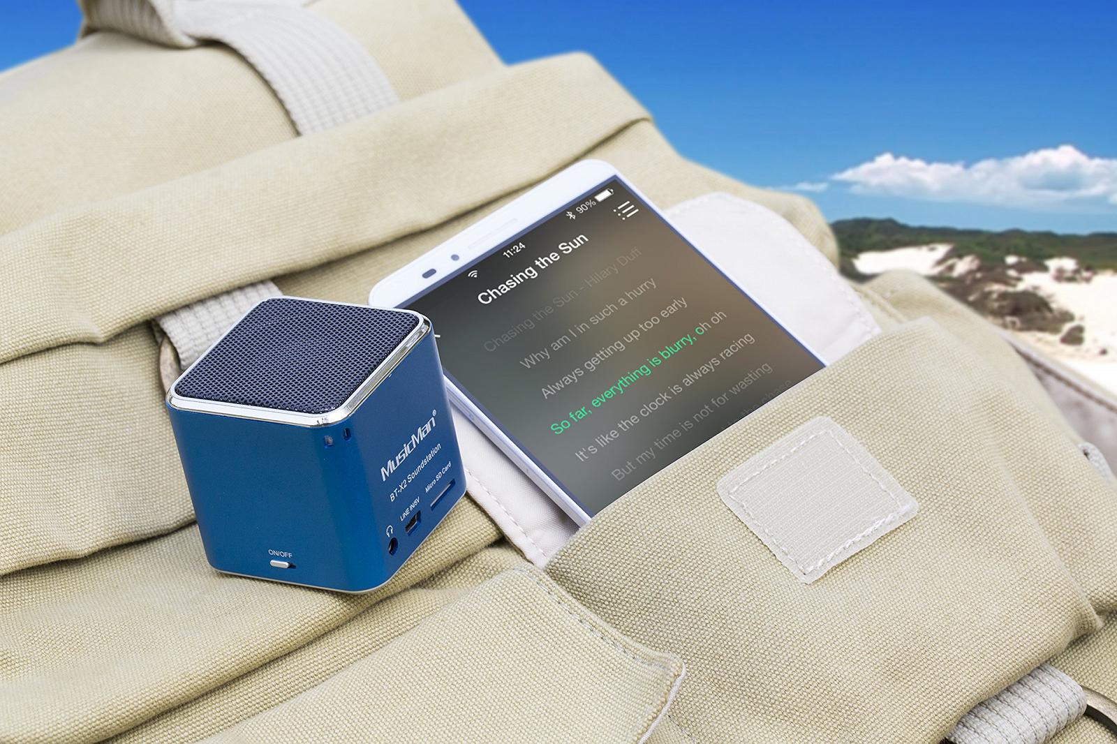 Портативна колонка Soundstation MusicMan BT-X2 Blue, фото №2